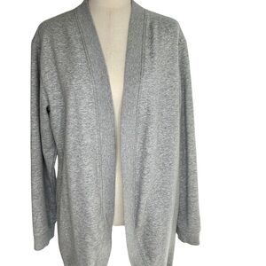 Fabletics Heather Gray Open-Front Cardigan